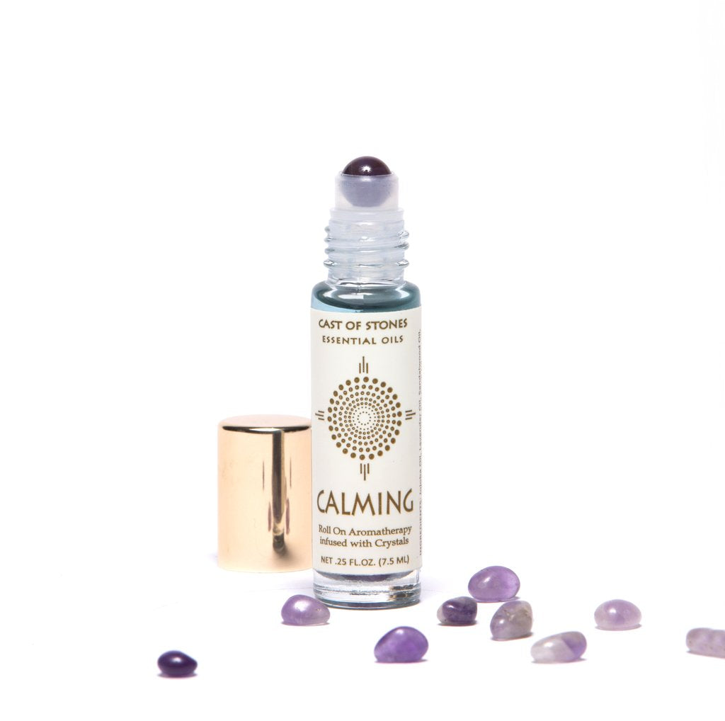 Calming Essential Oil Roll On Aromatherapy Infused with Amethyst