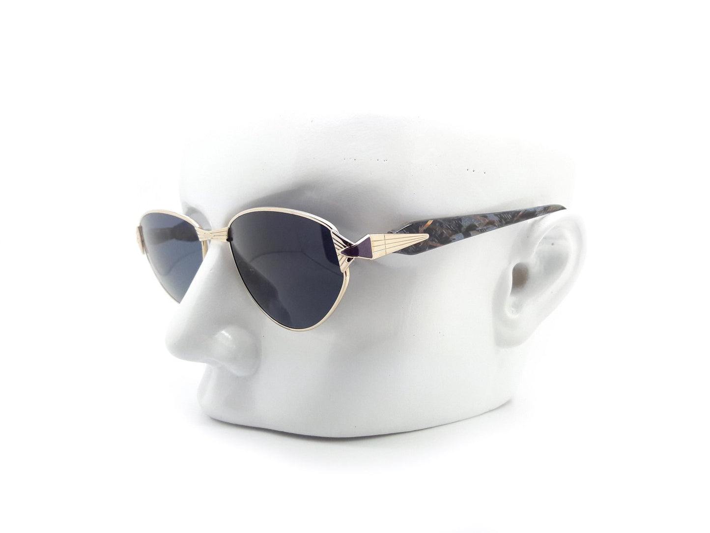 Elce Gold and Black Unique Shape Sunglasses