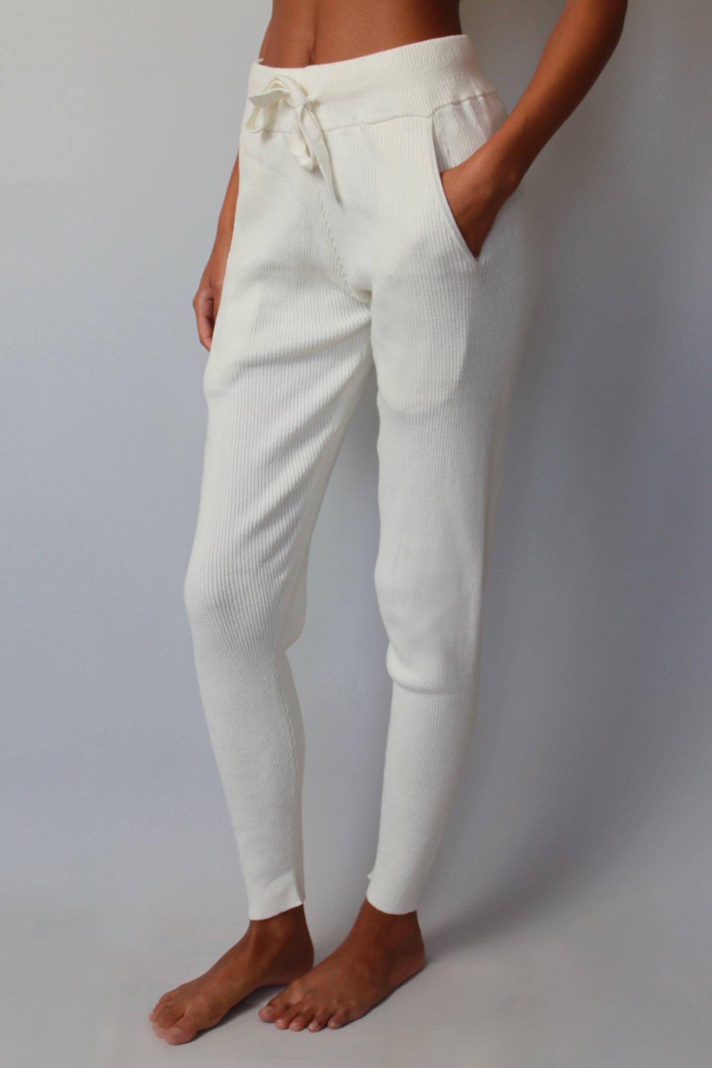 Cotton Cashmere Ribbed Pant