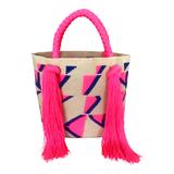 Tassel Bag Pink & Beige